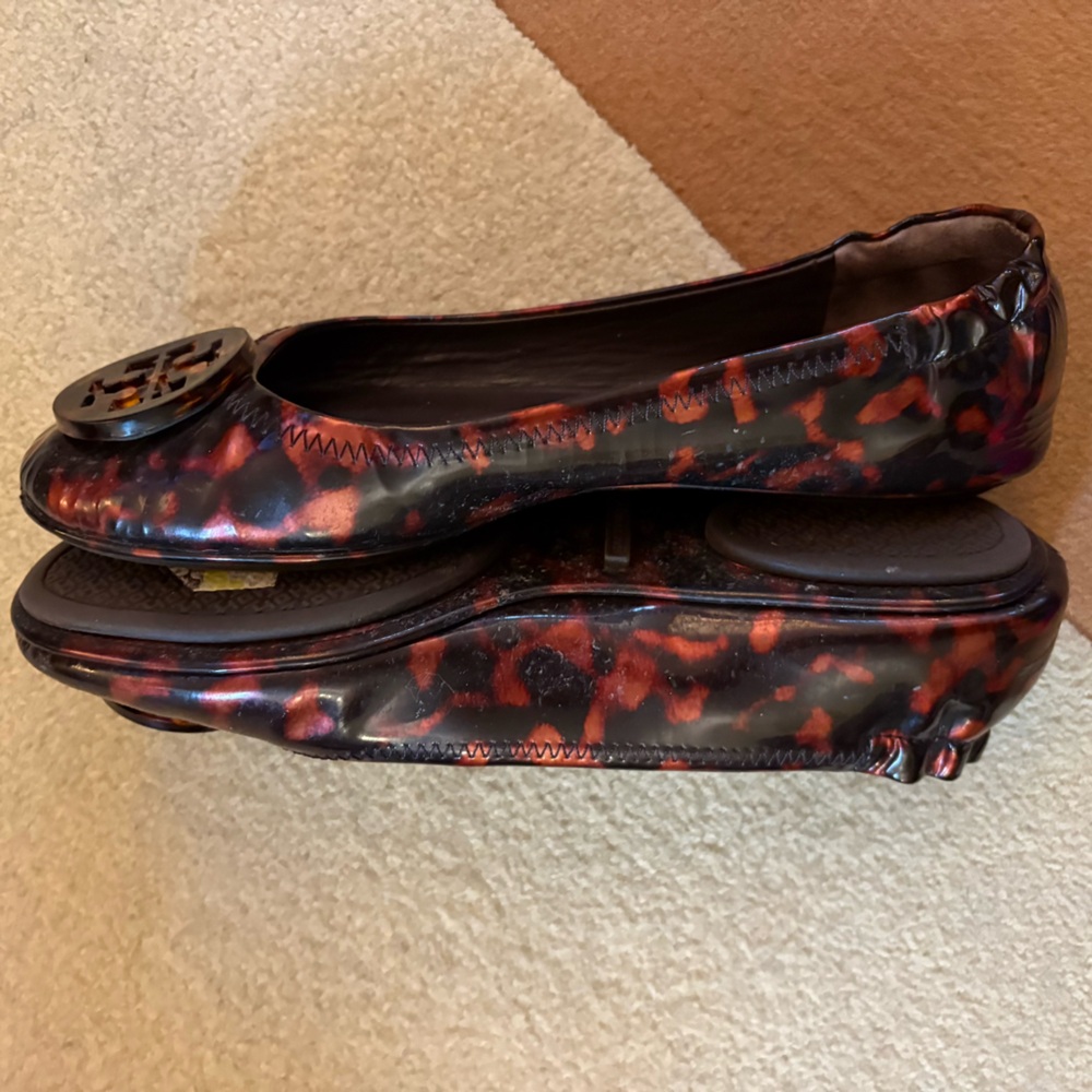 TORY BURCH Reva Tortoise Shell Ballet Flats size 7.5 - Picture 5 of 11